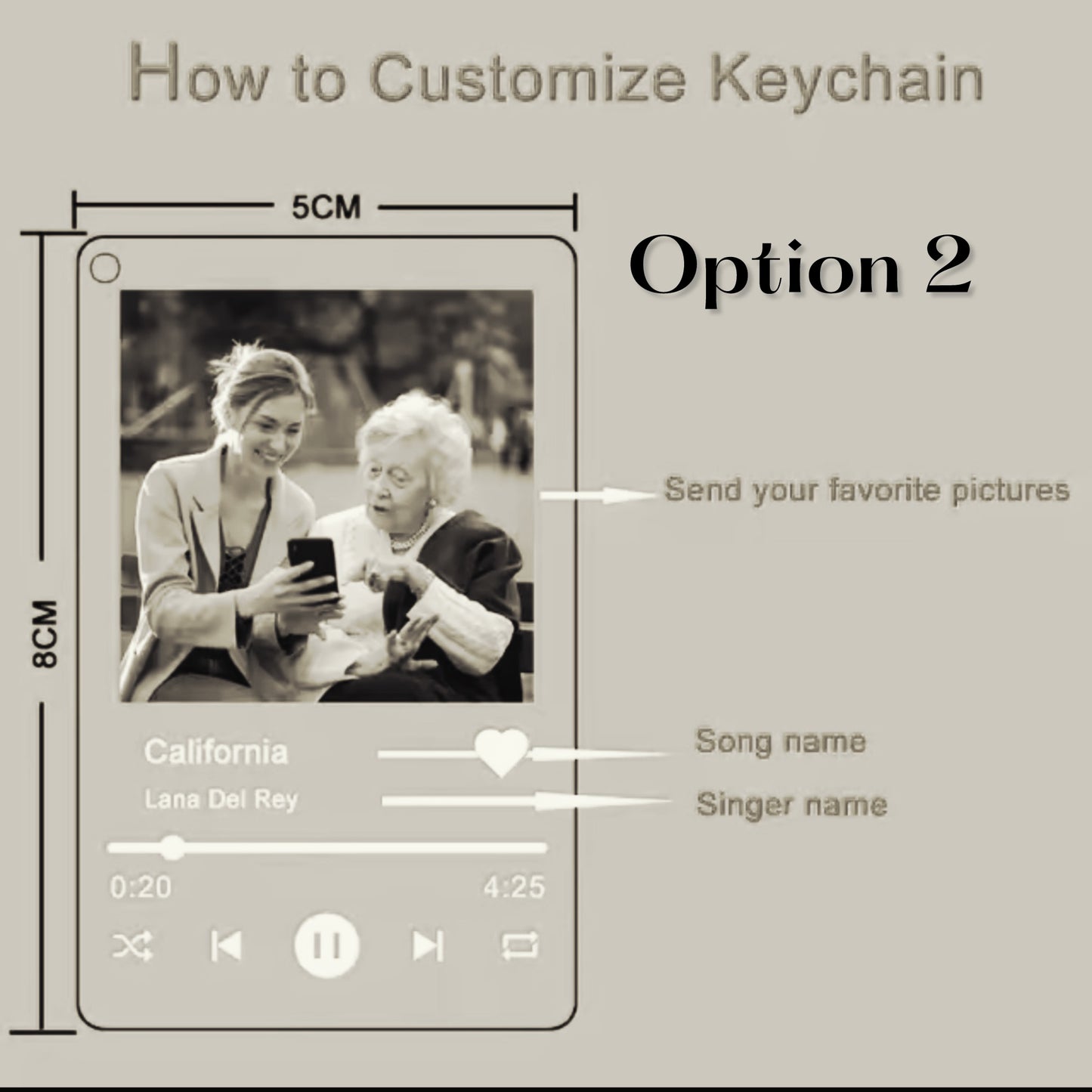 custom Spotify keyholder customization option